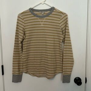 Toad & Co striped waffle Henley